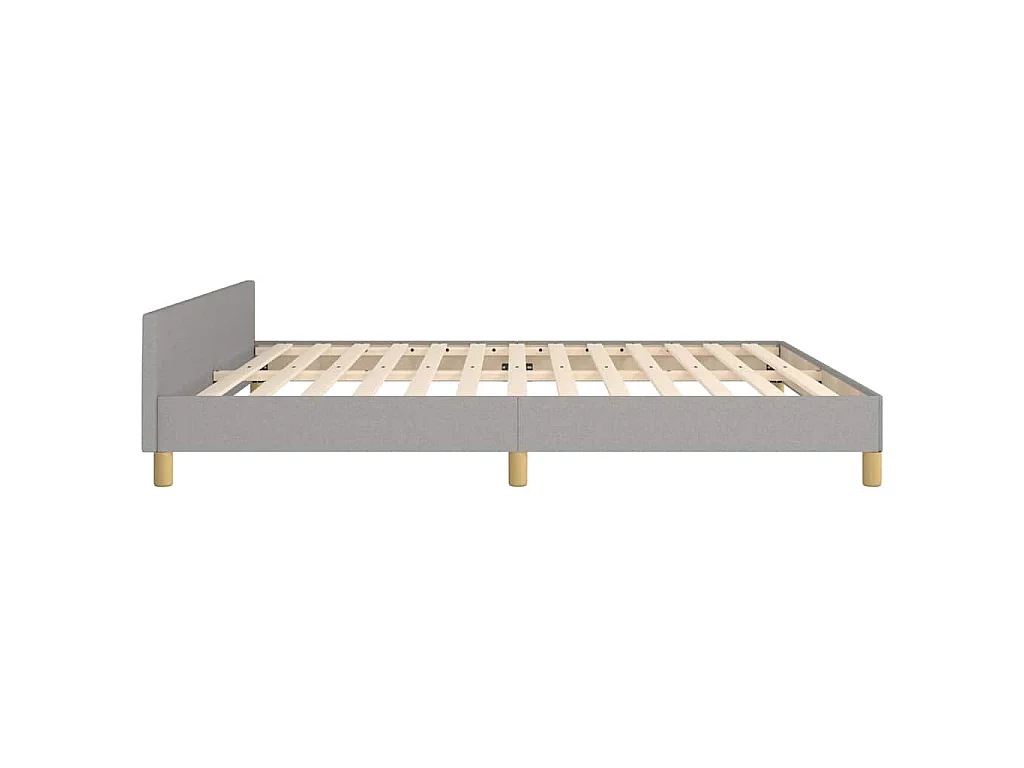 Cadre de lit sans matelas gris clair 180x200 cm tissu