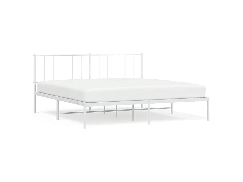Giroletto con Testiera Metallo Bianco 200x200 cm