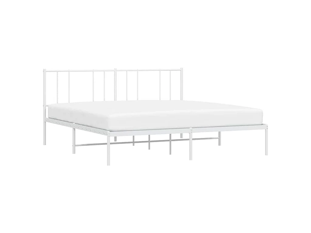 Giroletto con Testiera Metallo Bianco 200x200 cm