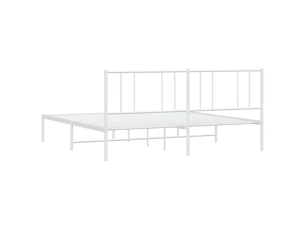 Giroletto con Testiera Metallo Bianco 200x200 cm