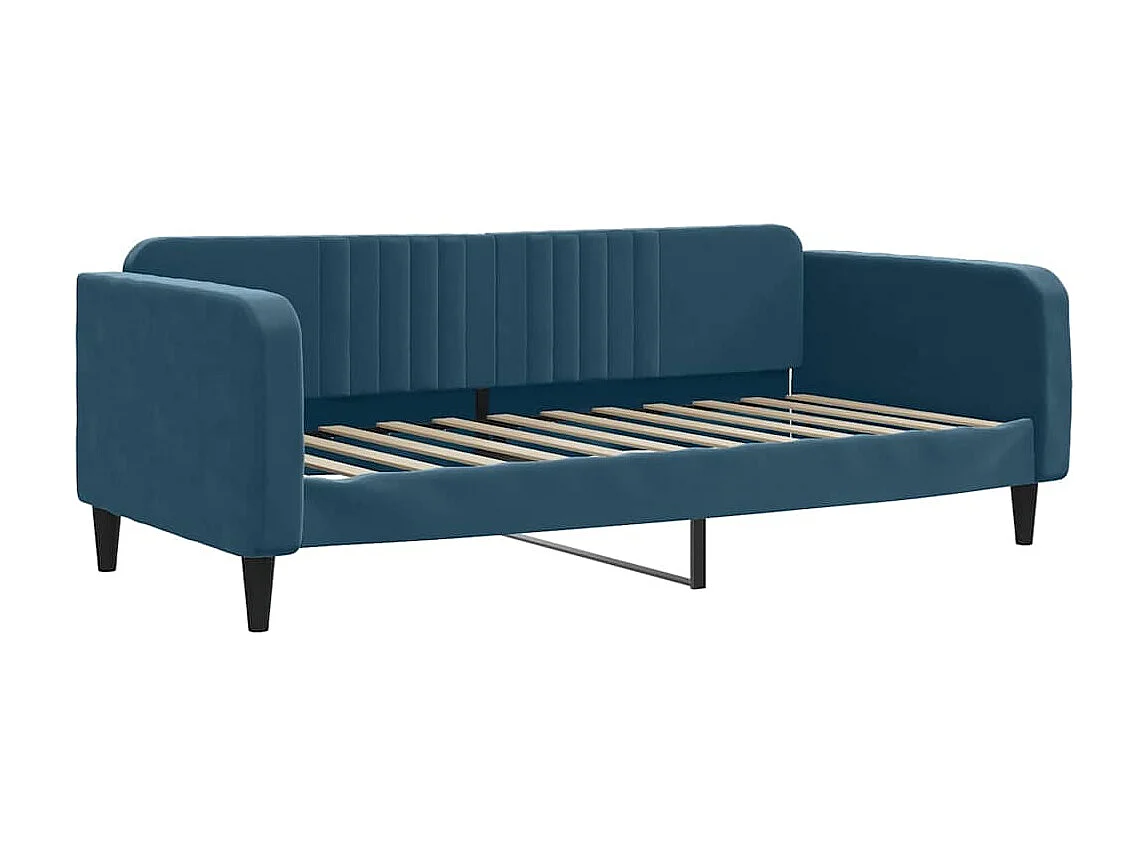 Lit de repos sans matelas bleu 90x200 cm velours