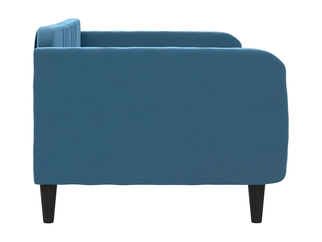 Lit de repos sans matelas bleu 90x200 cm velours