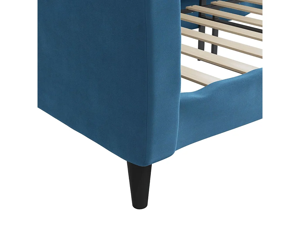 Lit de repos sans matelas bleu 90x200 cm velours