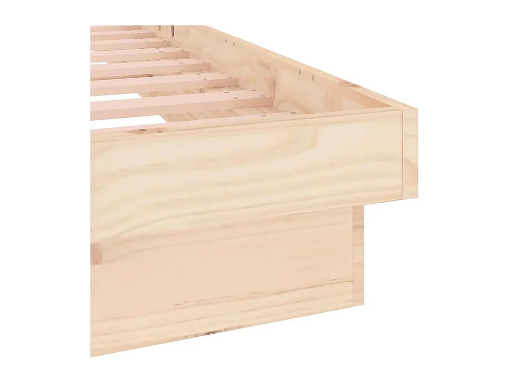 Cadre de lit à LED sans matelas 160x200 cm bois massif