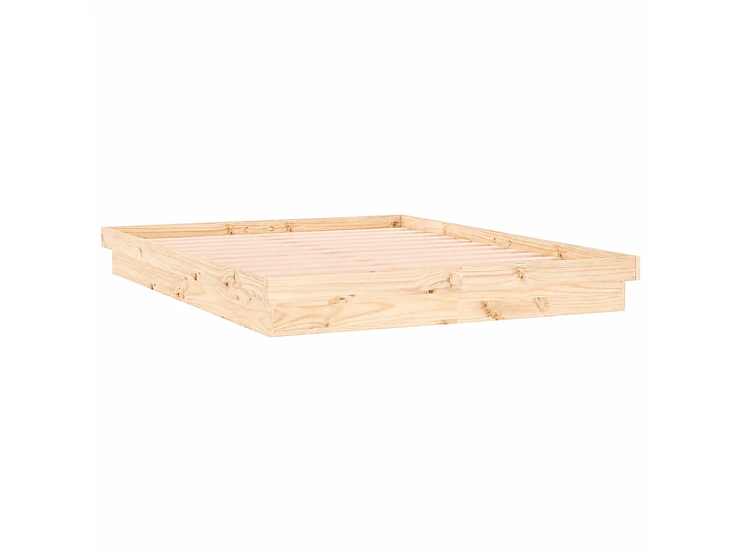 Cadre de lit à LED sans matelas 160x200 cm bois massif