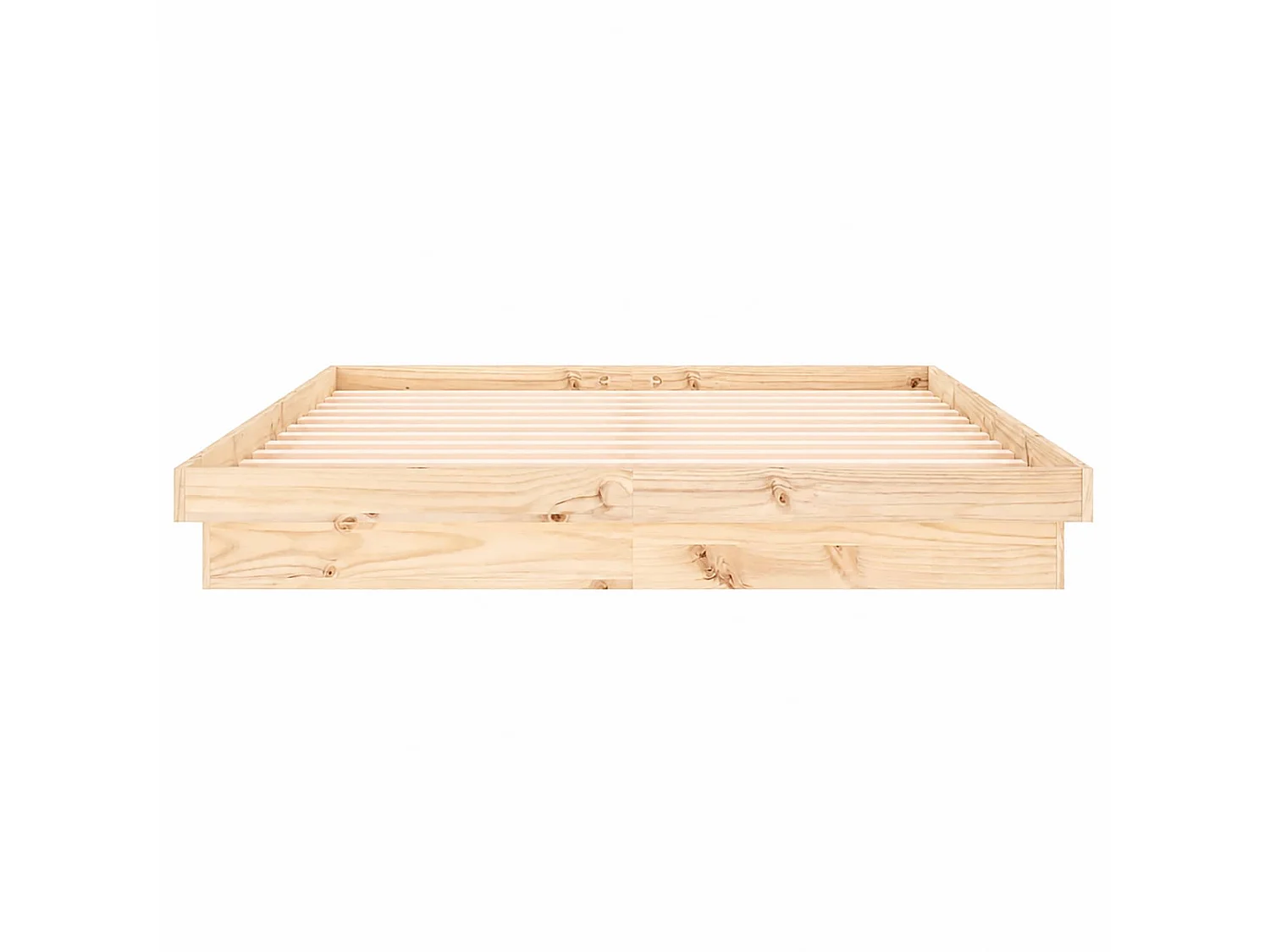 Cadre de lit à LED sans matelas 160x200 cm bois massif