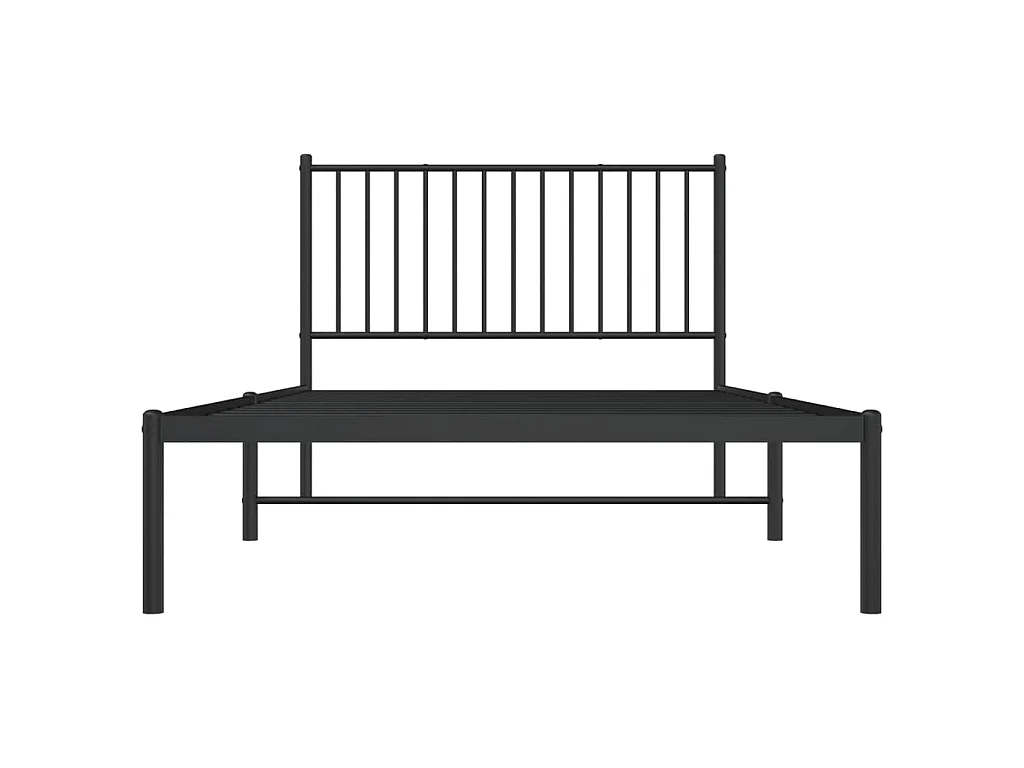 Bettgestell mit Kopfteil Metall Schwarz 107x203 cm