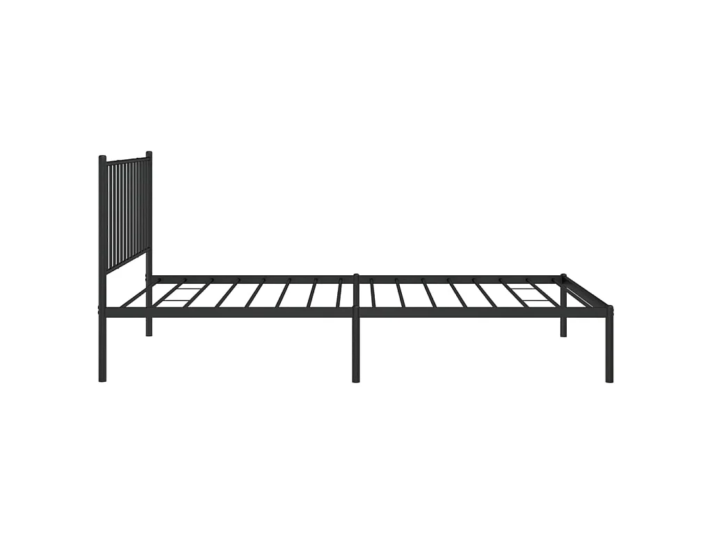 Bettgestell mit Kopfteil Metall Schwarz 107x203 cm