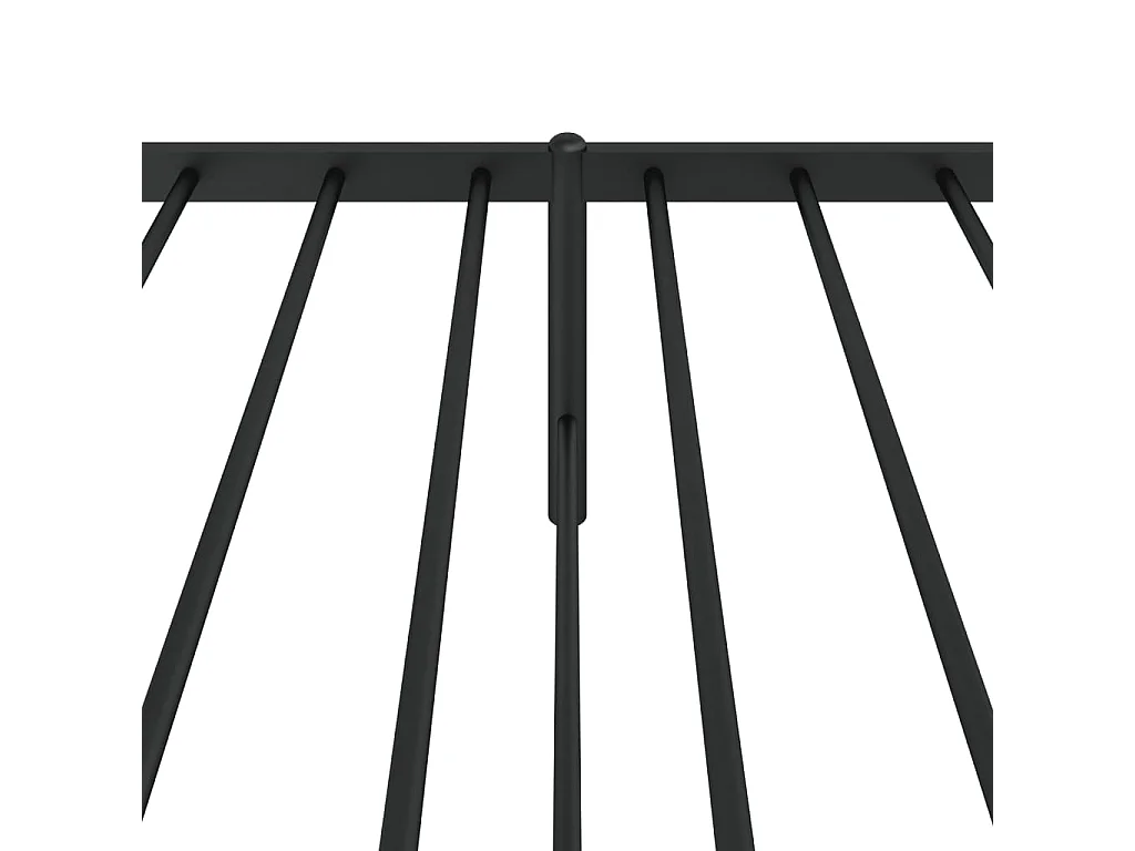 Cadre de lit métal sans matelas avec tête de lit noir 107x203cm