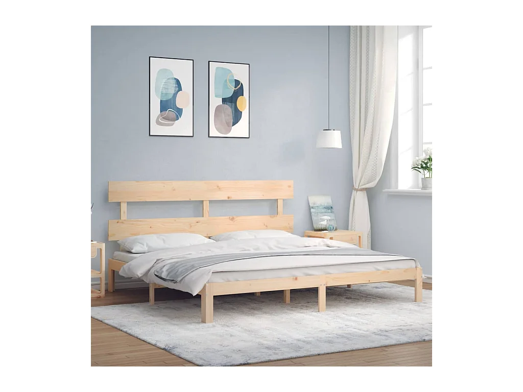 Bedframe zonder matras massief grenenhout 200x200 cm