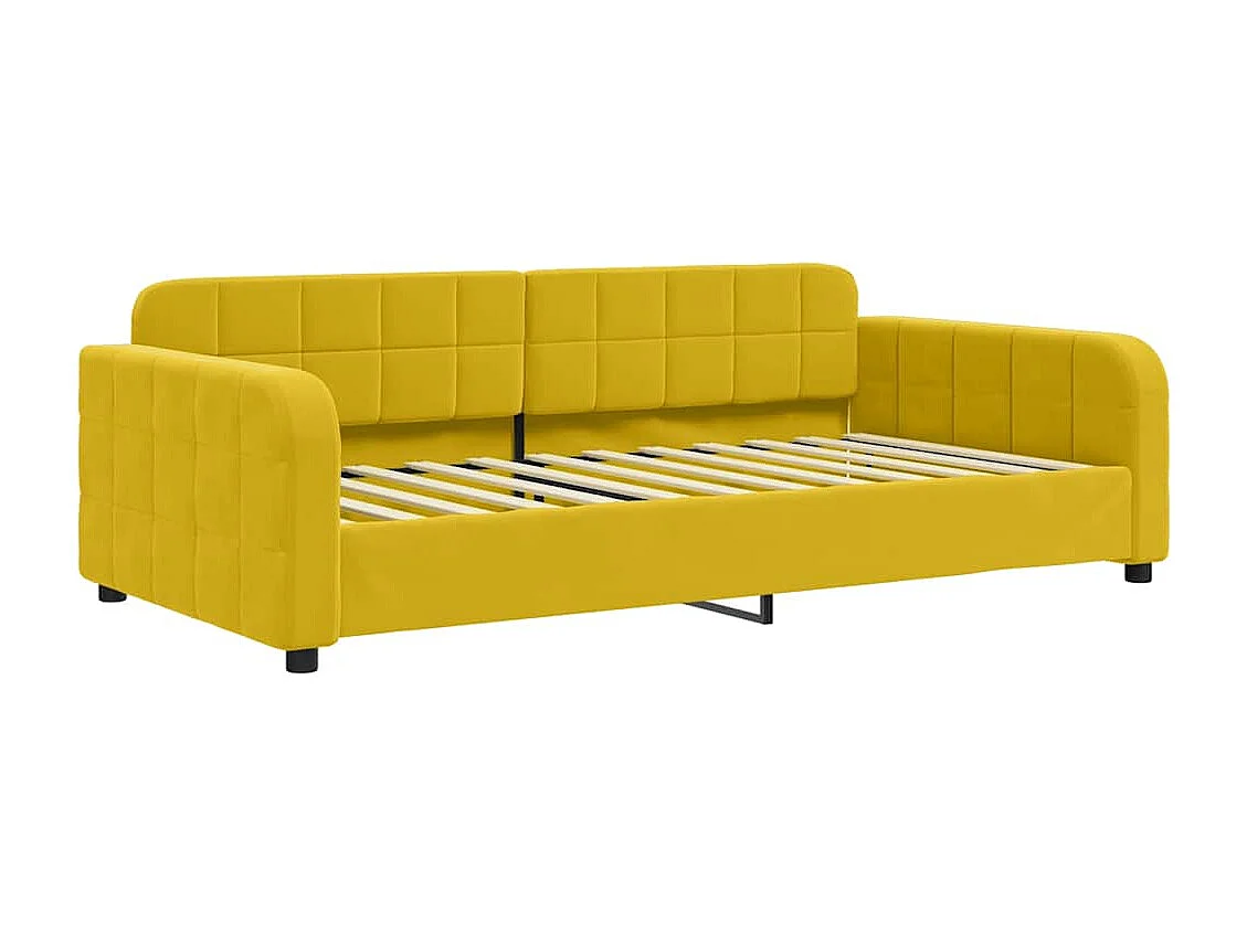Lit de repos sans matelas jaune 100x200 cm velours