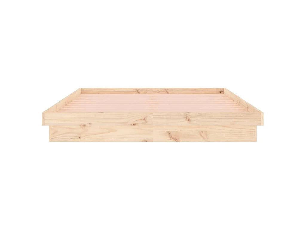 Cadre de lit à LED sans matelas bois massif