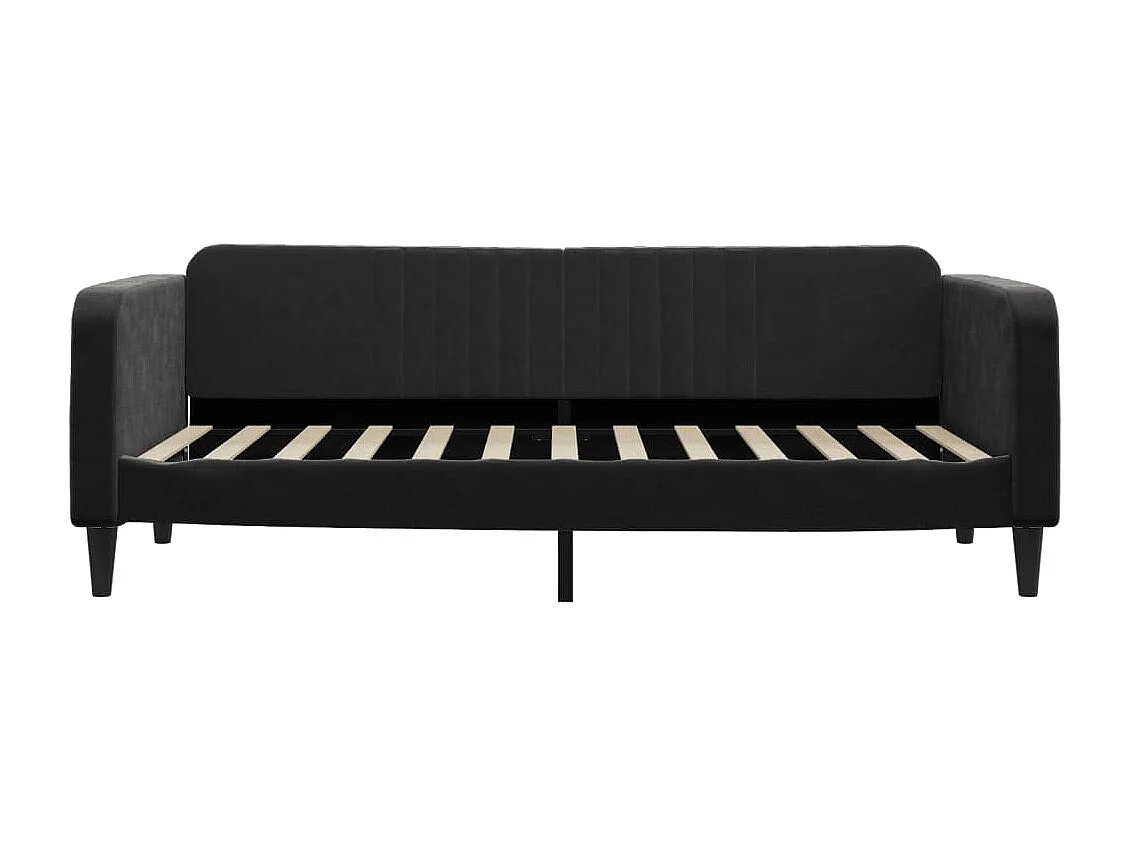 Lit de jour avec gigogne et tiroirs sans matelas noir 90x200 cm