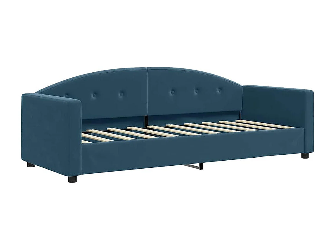 Lit de repos sans matelas bleu 80x200 cm velours