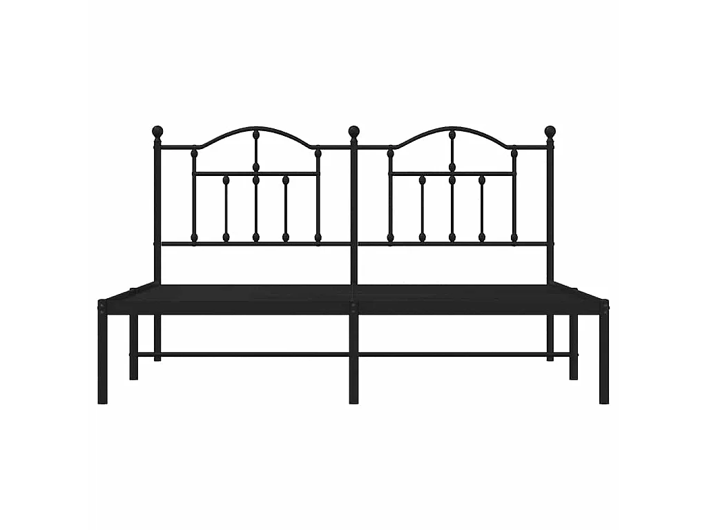 Bedframe met hoofdbord metaal zwart 180x200 cm