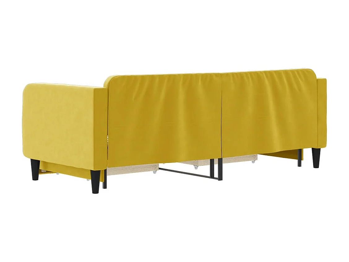 Sofá cama nido con cajones terciopelo amarillo 80x200 cm