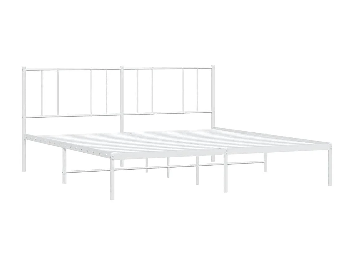 Bedframe met hoofdbord metaal wit 183x213 cm