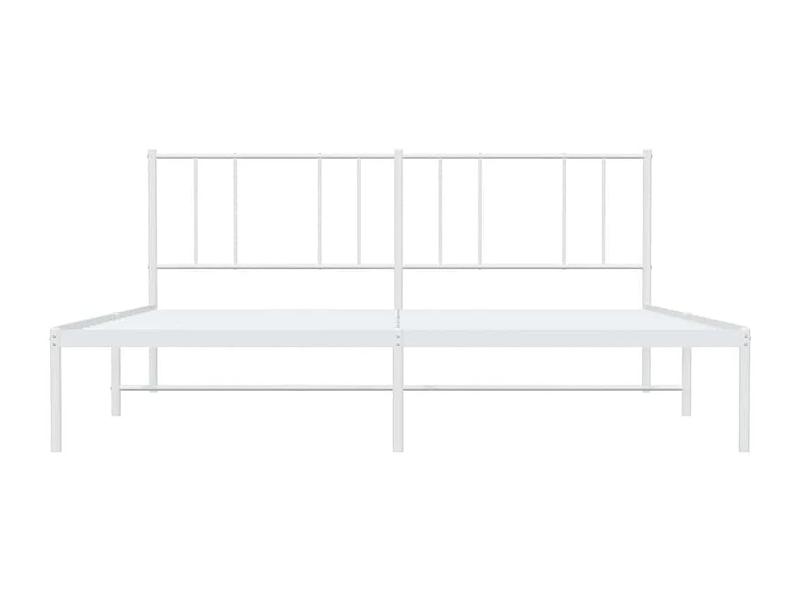 Bedframe met hoofdbord metaal wit 183x213 cm