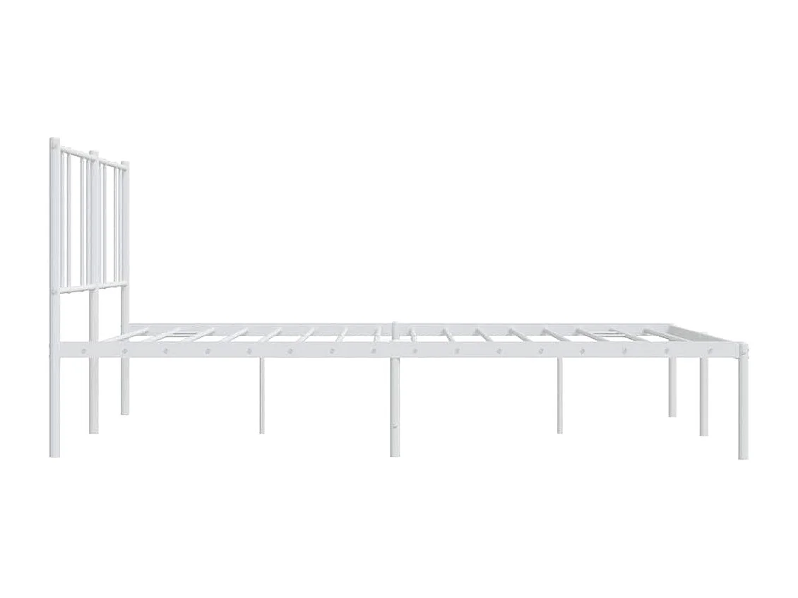 Bedframe met hoofdbord metaal wit 183x213 cm