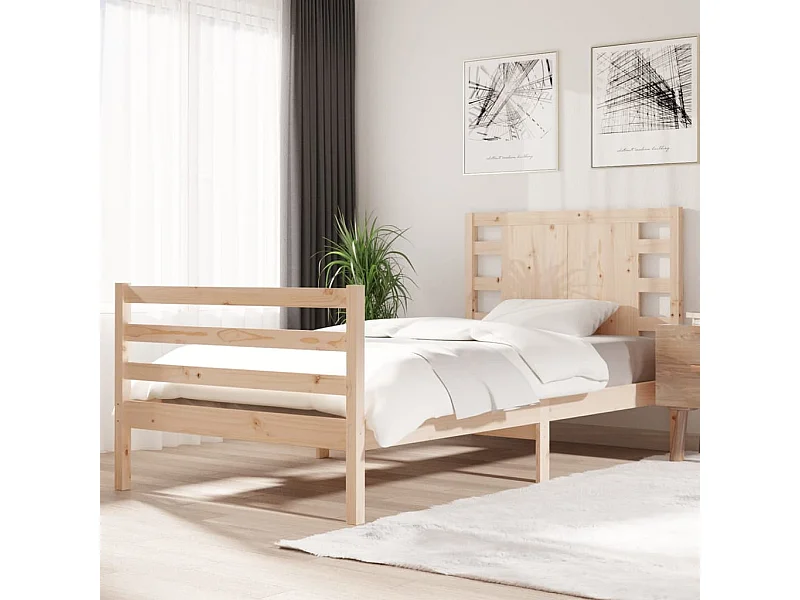 Bedframe zonder matras massief grenenhout 75x190 cm