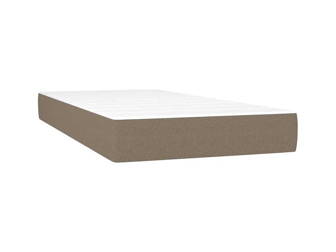 Letto a Molle con Materasso e LED Tortora 90x200 cm in Tessuto