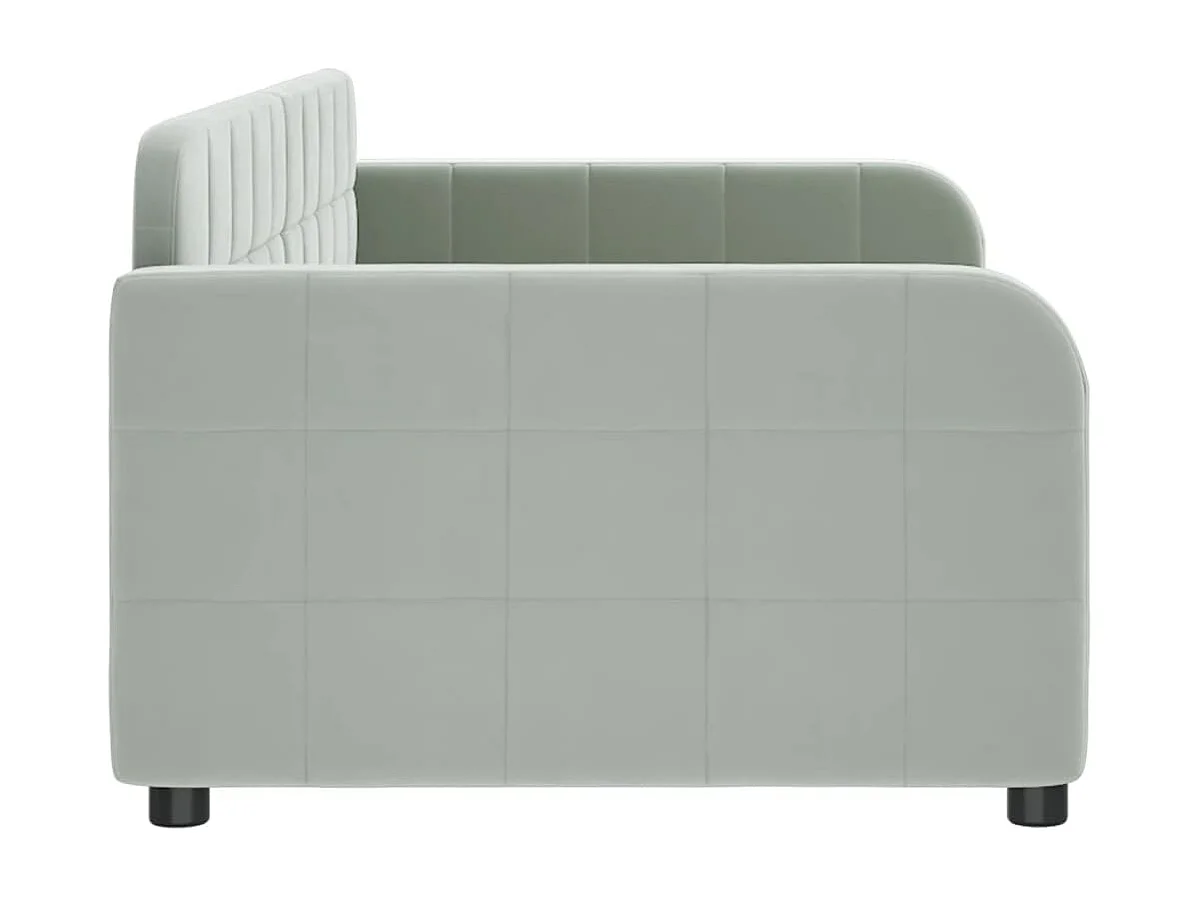 Lit de repos sans matelas gris clair 90x200 cm velours
