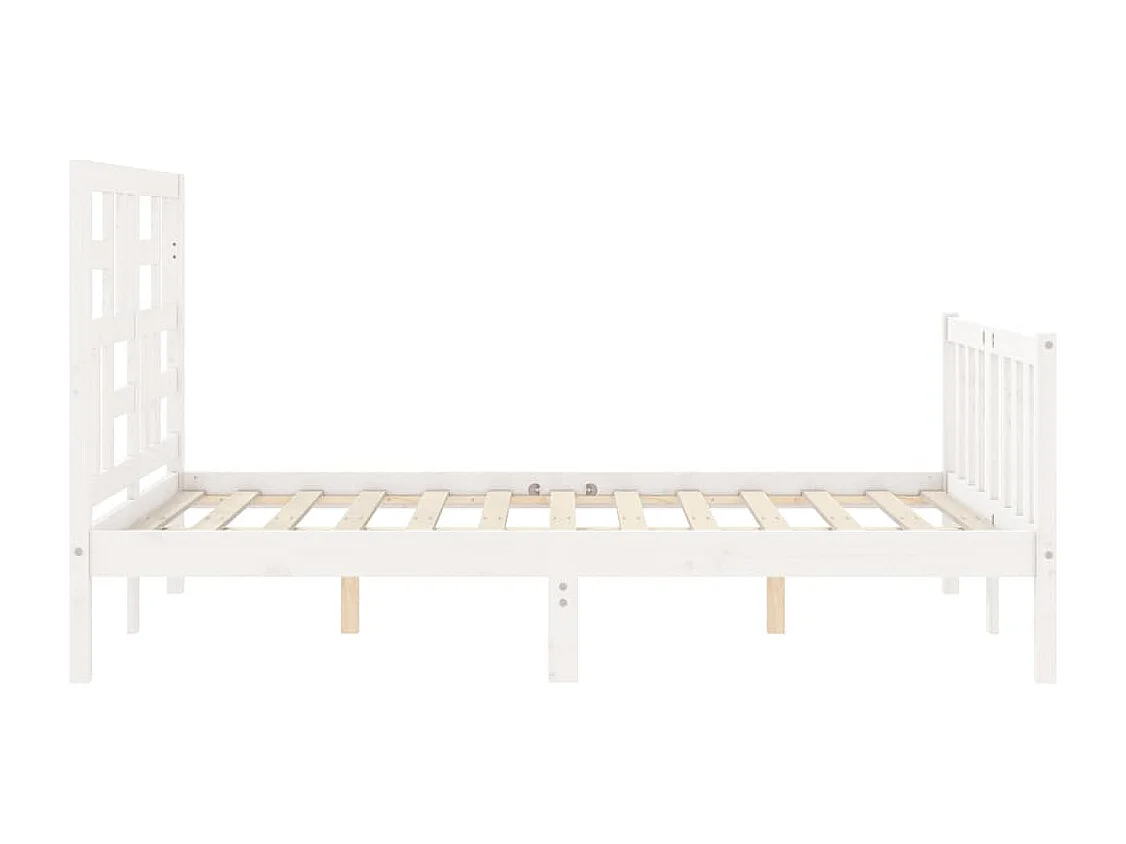 Estructura de cama sin colchón madera de pino blanca 140x200 cm