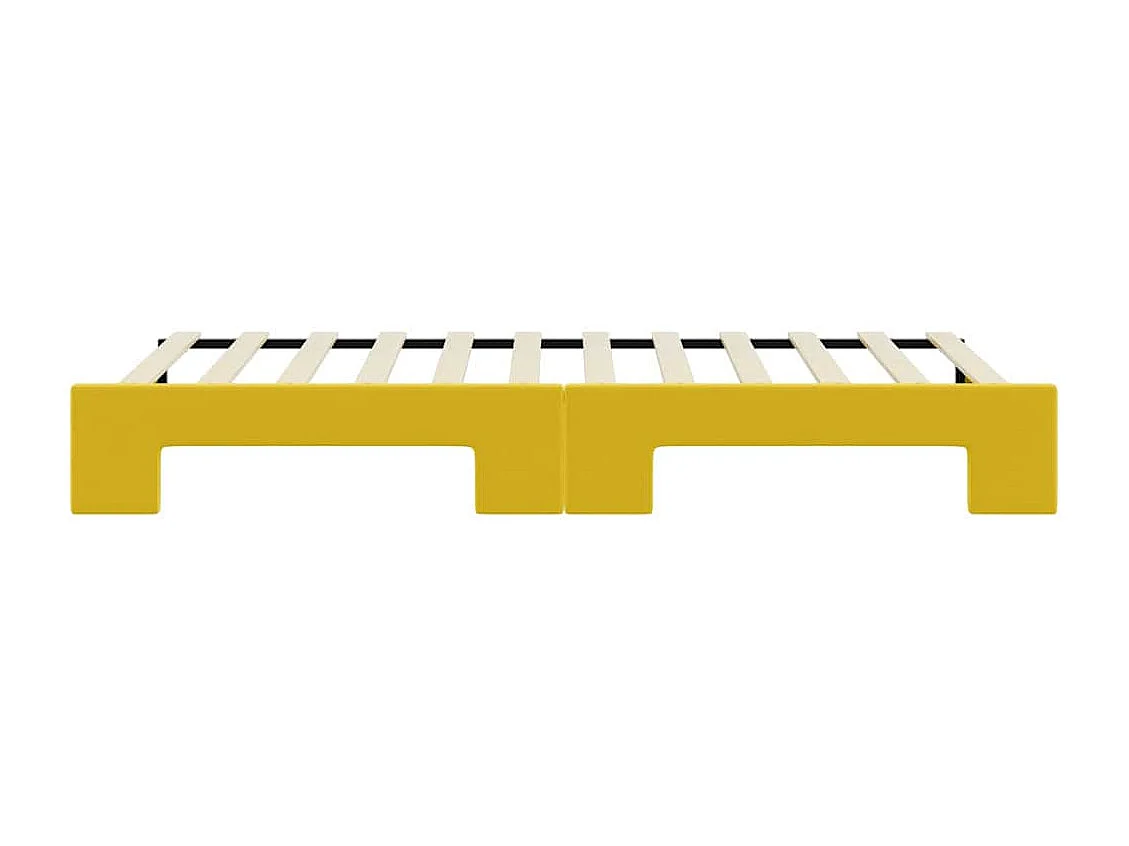 Lit de jour avec lit gigogne jaune 80x200 cm velours