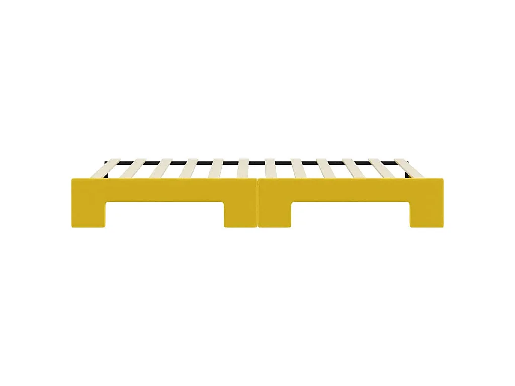 Slaapbank met onderschuifbed 80x200 cm fluweel geel