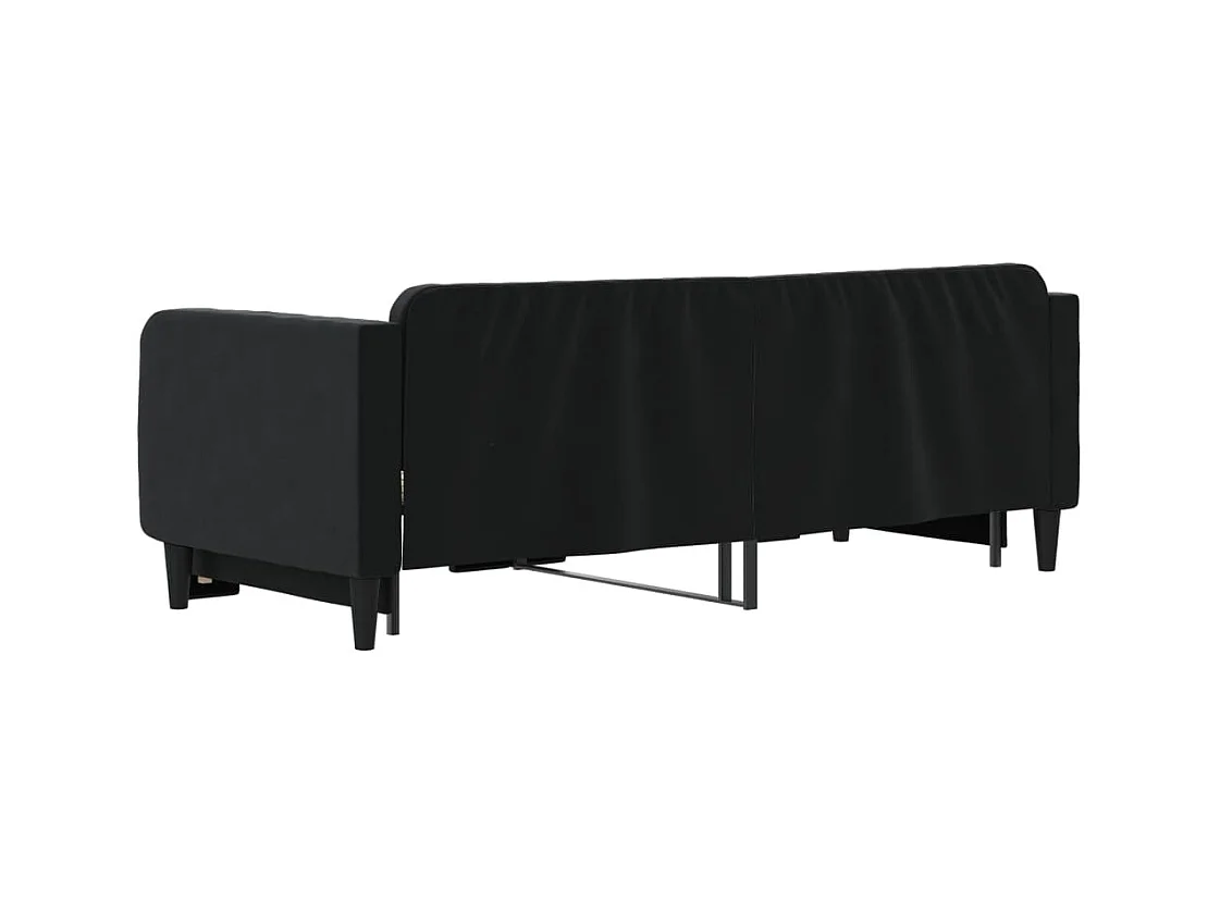 Lit de jour avec gigogne sans matelas noir 90x200 cm