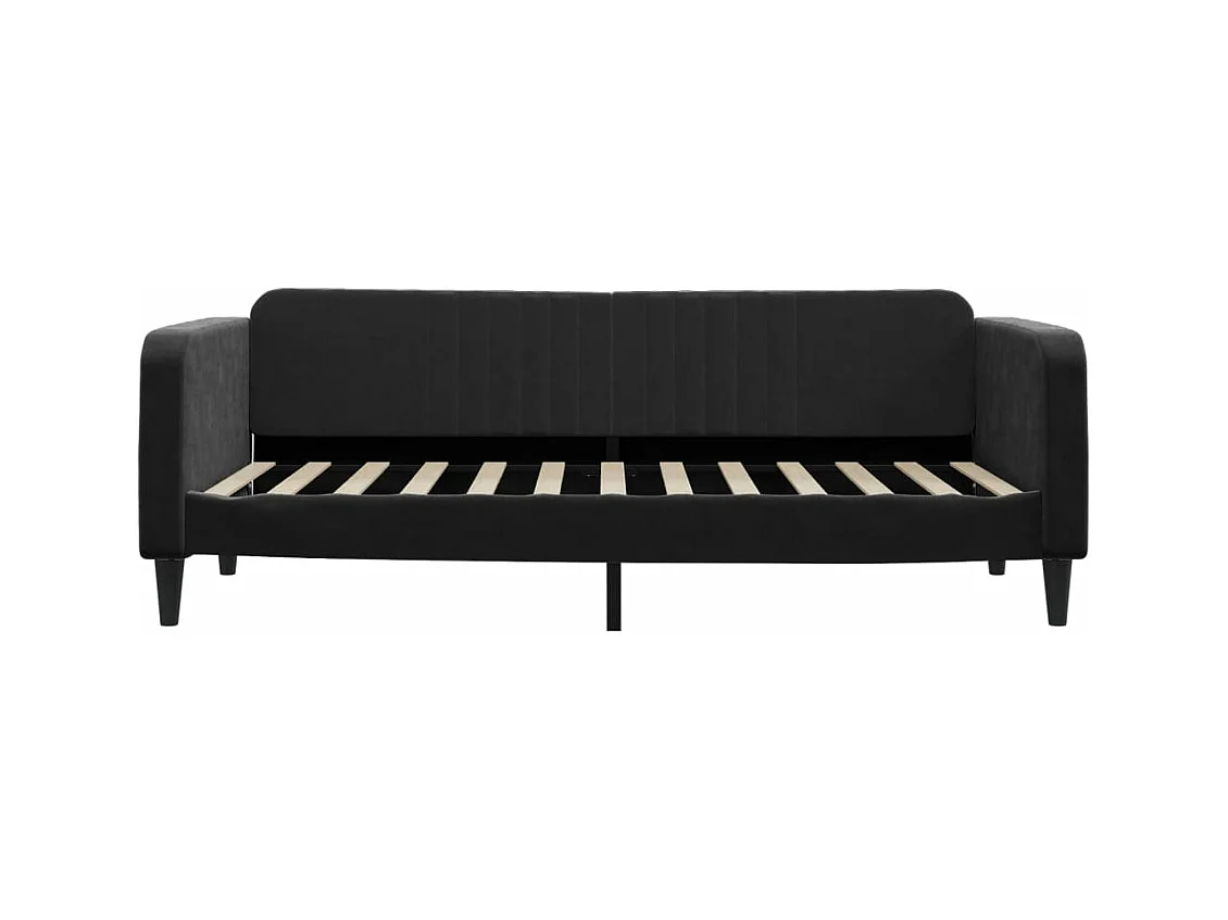 Lit de jour avec gigogne sans matelas noir 90x200 cm