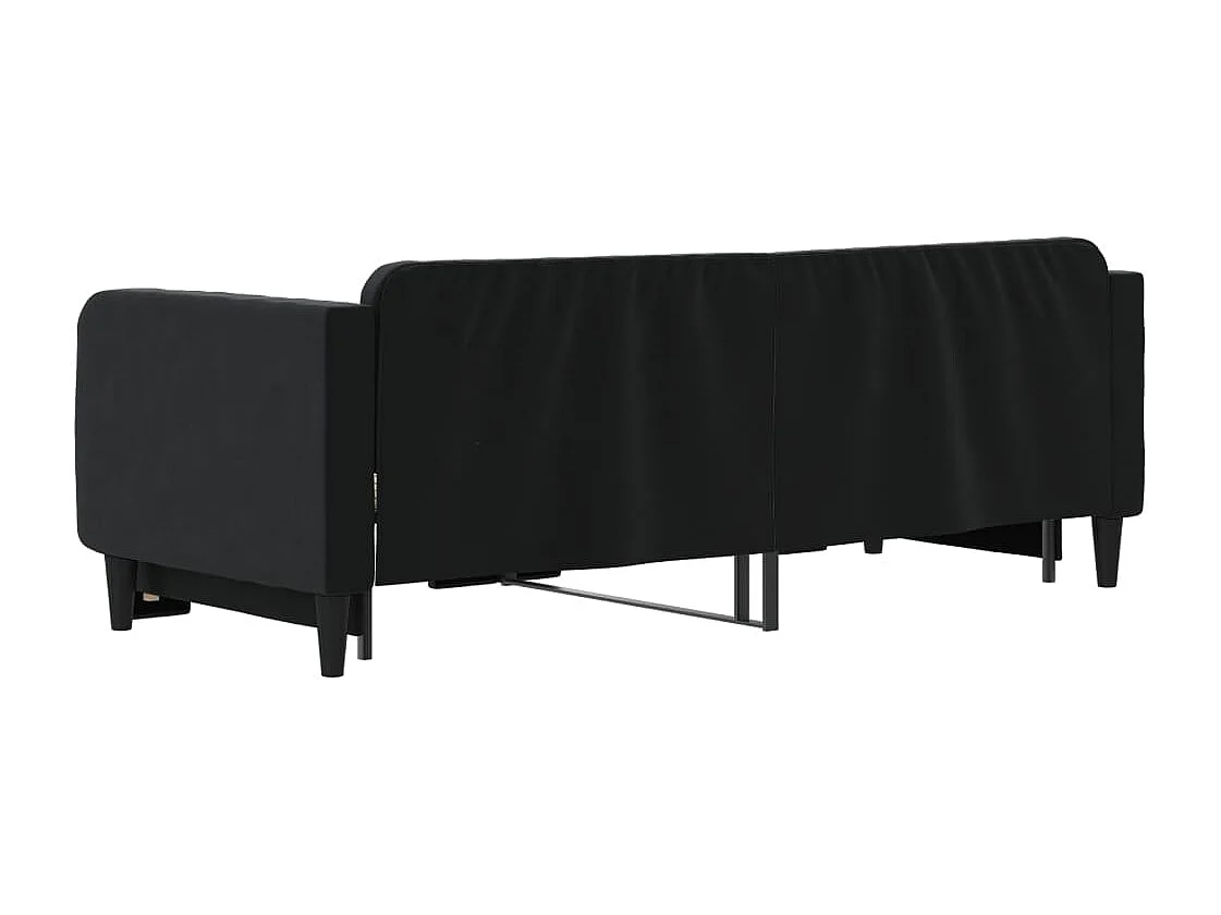 Lit de jour avec gigogne sans matelas noir 90x200 cm