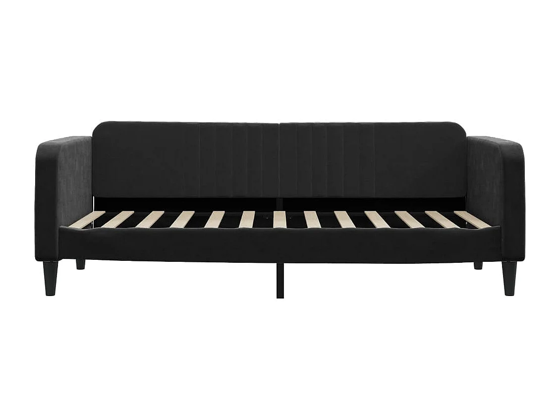 Lit de jour avec gigogne sans matelas noir 90x200 cm