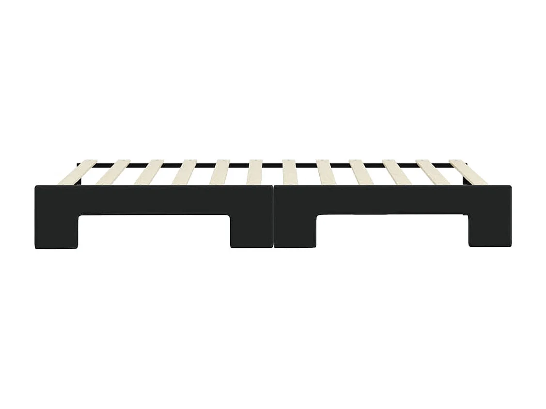 Lit de jour avec gigogne sans matelas noir 90x200 cm
