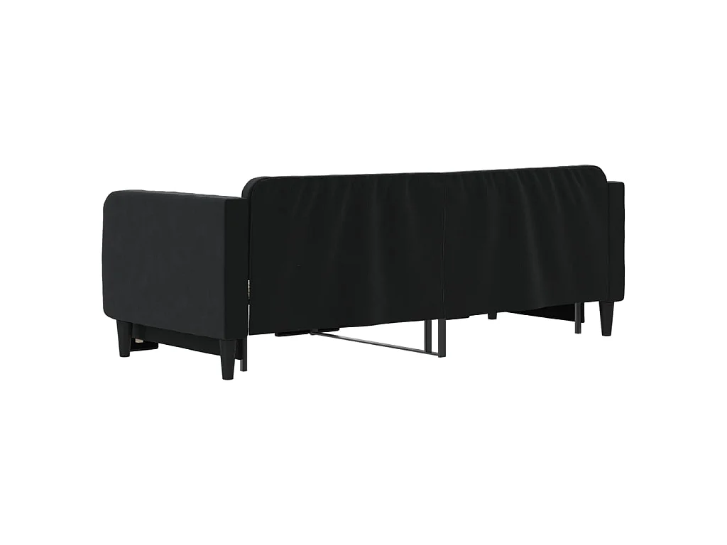 Lit de jour avec gigogne sans matelas noir 90x200 cm