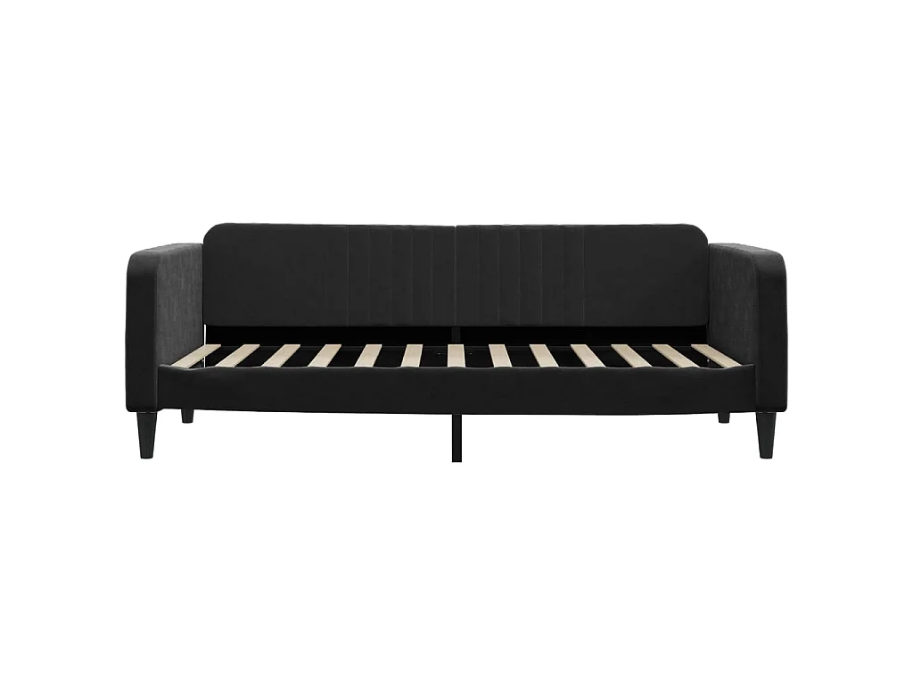 Lit de jour avec gigogne sans matelas noir 90x200 cm