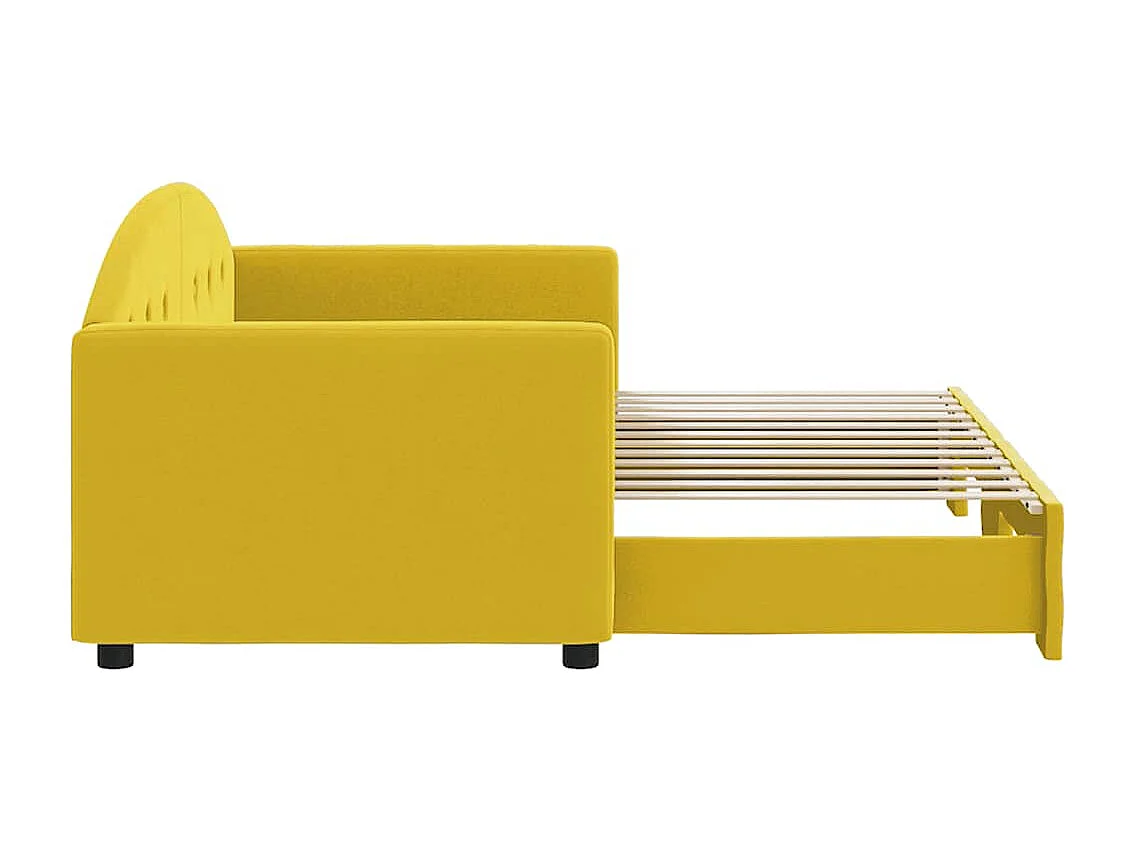 Divano Letto con Letto Estraibile Giallo 80x200 cm in Velluto