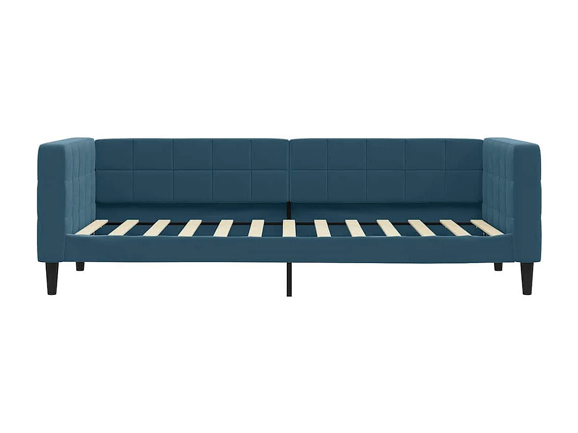 Divano Letto Estraibile con Cassetti Blu 80x200 cm in Velluto