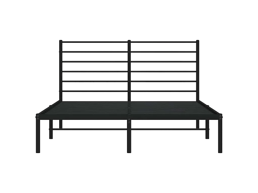 Bedframe met hoofdbord metaal zwart 150x200 cm
