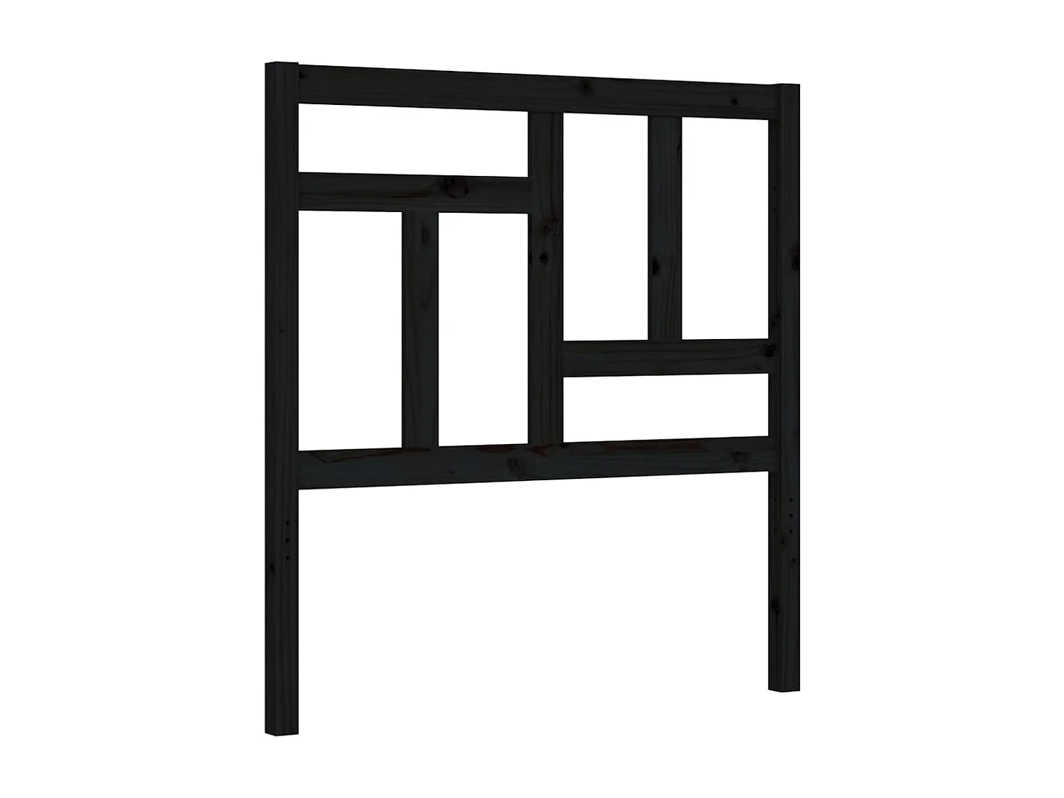 Estrutura cama de solteiro c/ cabeceira madeira maciça preto