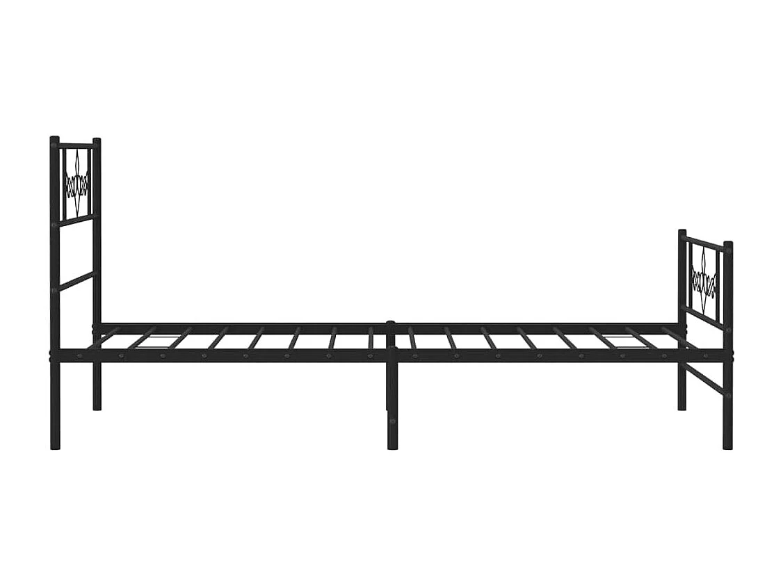 Bettgestell mit Kopf- und Fußteil Metall Schwarz 75x190 cm