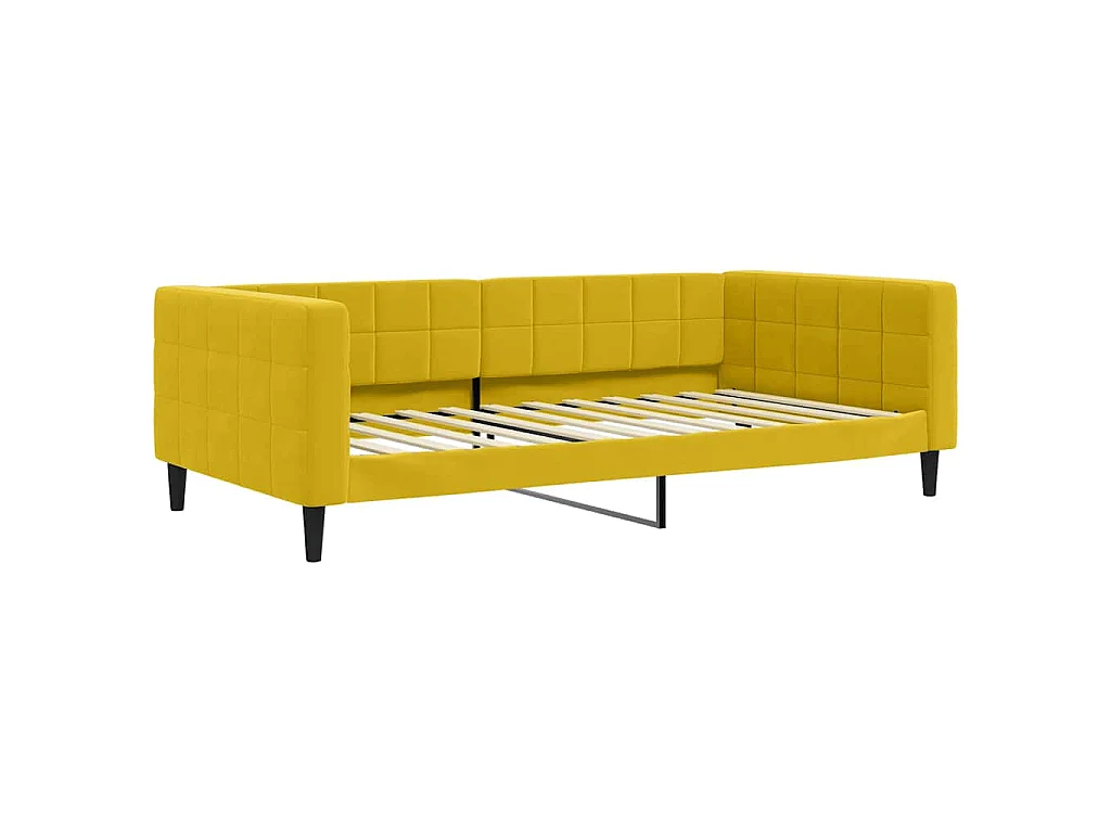Tagesbett Ausziehbar mit Schubladen Gelb 100x200 cm Samt