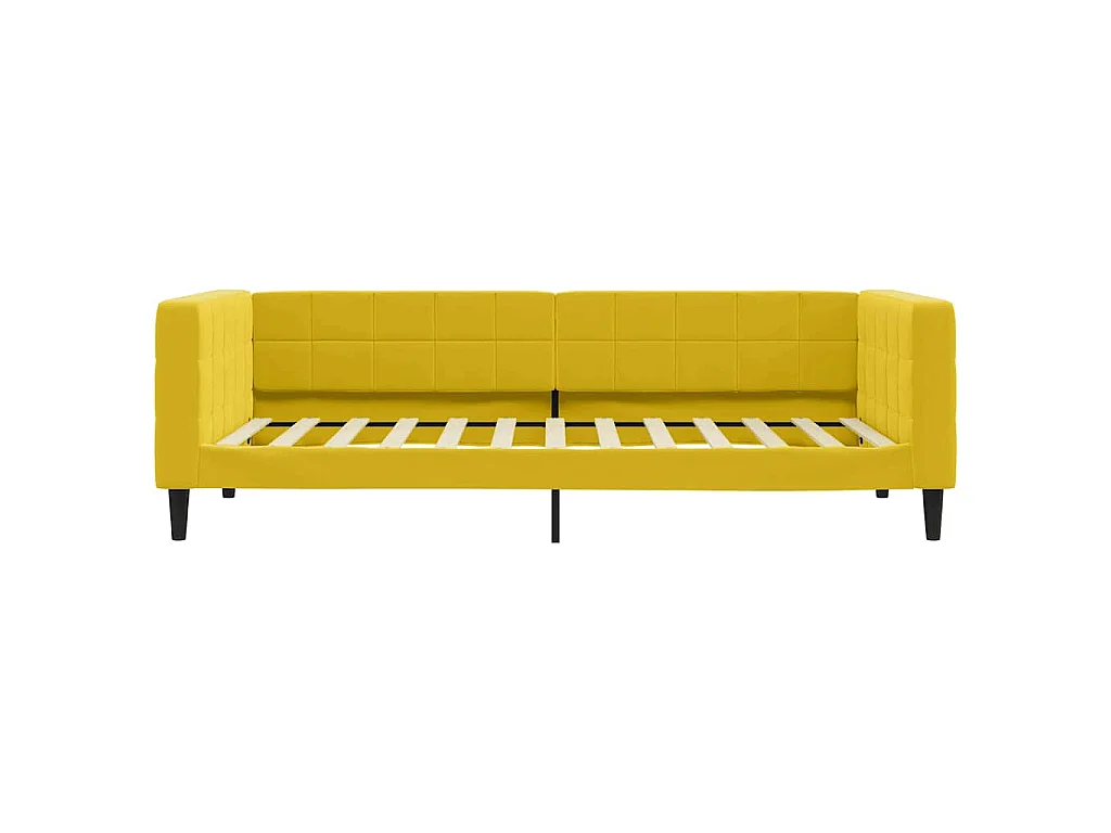 Tagesbett Ausziehbar mit Schubladen Gelb 100x200 cm Samt