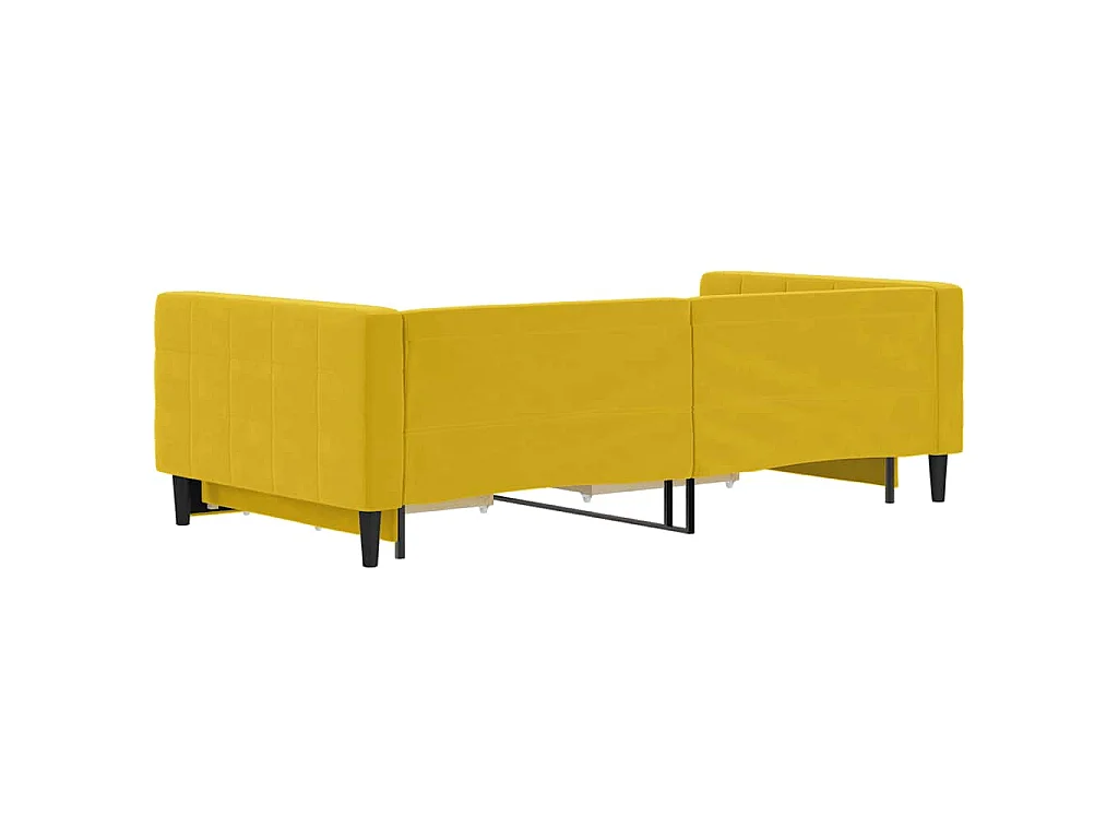 Tagesbett Ausziehbar mit Schubladen Gelb 100x200 cm Samt
