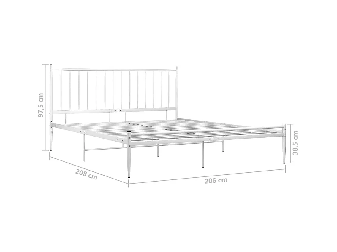 Bett Weiß Metall 200x200 cm