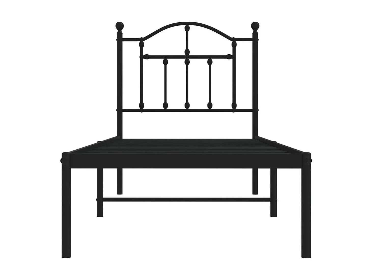 Estrutura de cama metal s/ colchão c/ cabeceira 75x190 cm preto