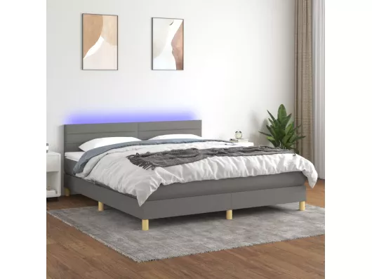 Kauf Unique Boxspringbett mit Matratze & LED Dunkelgrau 160x200 cm Stoff