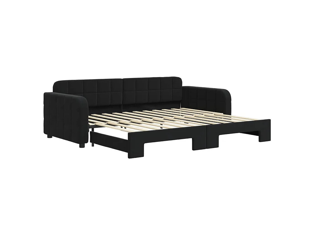 Sofá cama nido terciopelo negro 90x200 cm