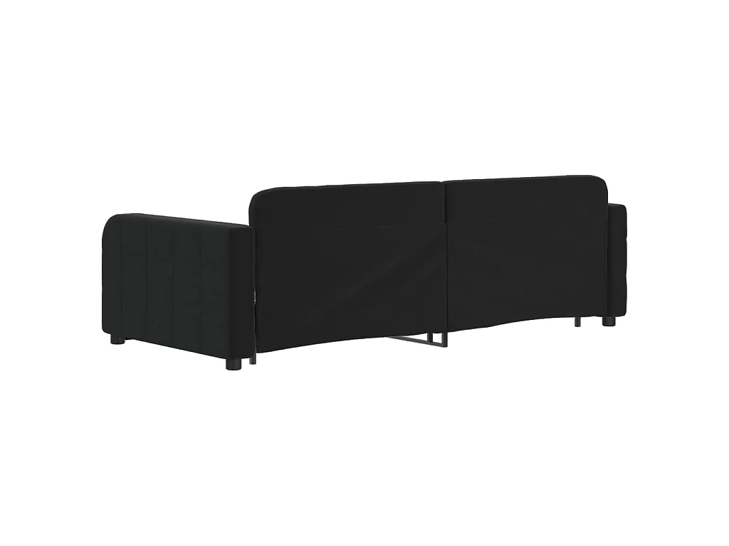 Sofá cama nido terciopelo negro 90x200 cm