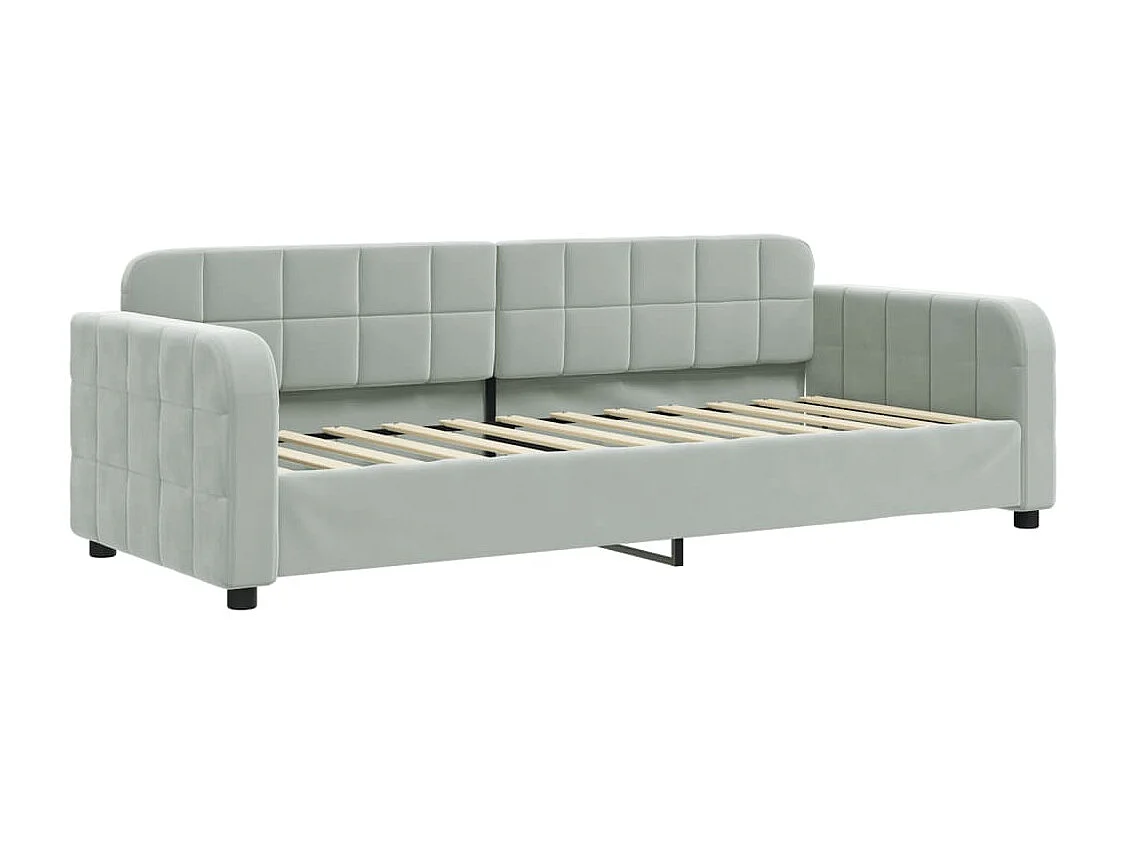 Lit de repos sans matelas gris clair 80x200 cm velours